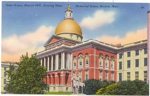 State House, Beacon Hill, showing Shaw Memorial Statue, Boston, MA - Carey's Emporium