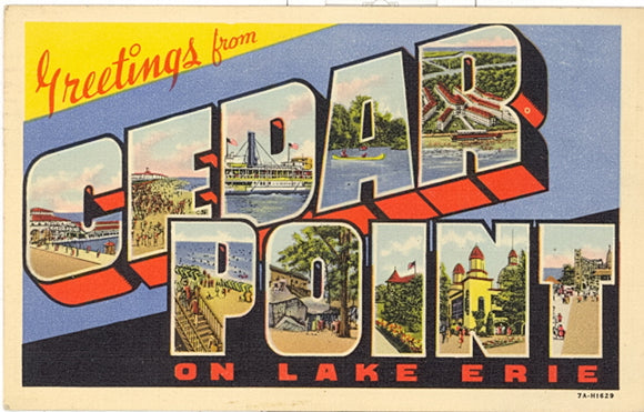 Greetings from Cedar Point on Lake Erie Large Letter - Carey's Emporium