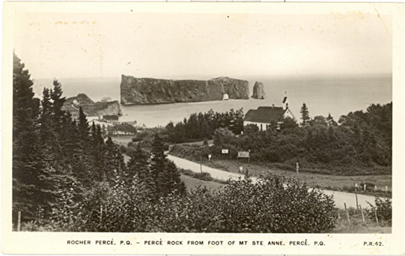 Perce Rock from Foot of Mt. Ste. Anne, Perce, P. Q. - Carey's Emporium