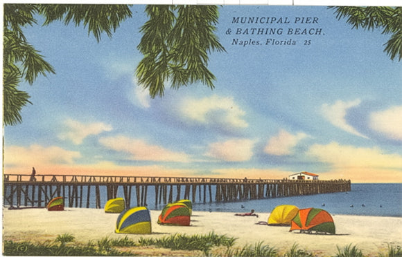 Municipal Pier and Bathing Beach, Naples, FL - Carey's Emporium