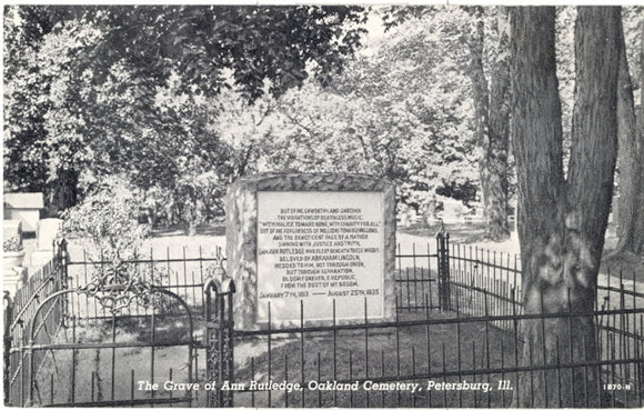 The Grave of Ann Rutledge, Oakland Cemetery, Petersburg, IL - Carey's Emporium