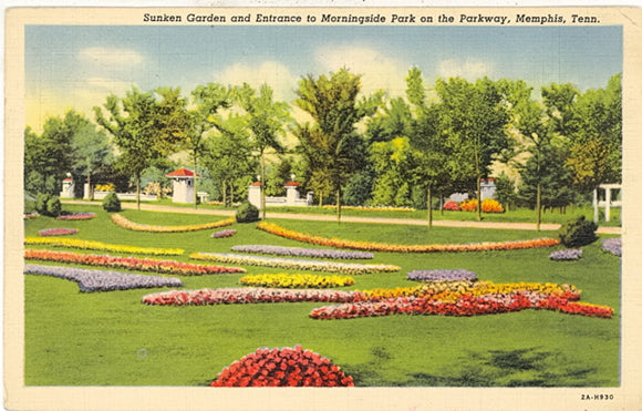 Sunken Garden and Entrance to Morningside Park on the Parkway, Memphis, TN - Carey's Emporium