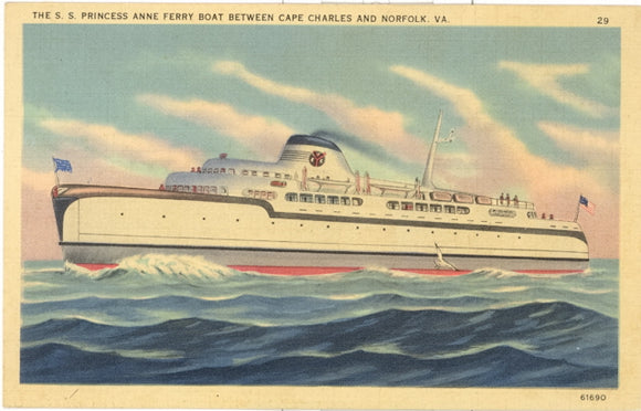The S. S. Princess Anne Ferry Boat Between Cape Charles and Norfolk, VA - Carey's Emporium