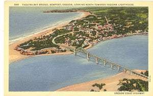 Yaquina Bay Bridge, Newport, Oregon, Looking North Towards Yaquina Lighthouse, Oregon Coast Highway, OR - Carey's Emporium