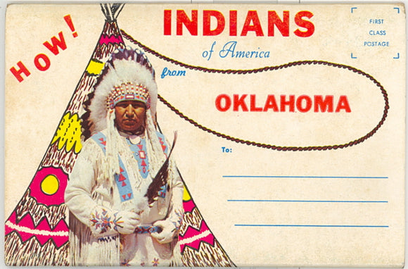 Indians of America from Oklahoma Souvenir Folder - Carey's Emporium