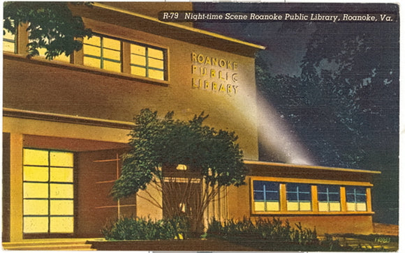 Night-time Scene, Roanoke Public Library, Roanoke, VA - Carey's Emporium