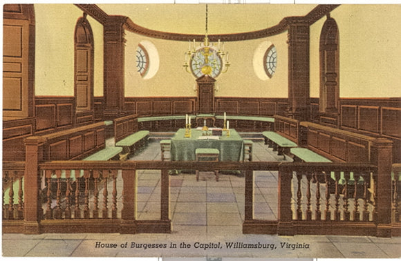 House of Burgesses in the Capitol, Williamsburg, VA - Carey's Emporium
