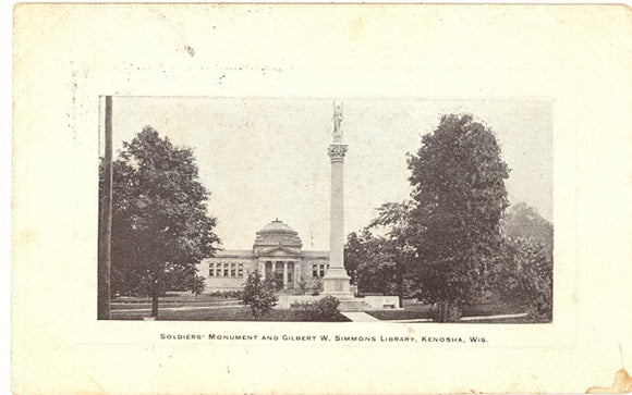 Soldiers' Monument and Gilbert W. Simmons Library, Kenosha, WI - Carey's Emporium