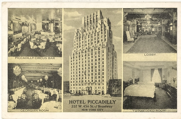Hotel Piccadilly, 227 W. 45th St. off Broadway, New York City, NY - Carey's Emporium