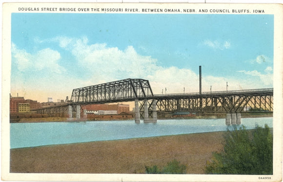 Douglas Street Bridge Over the Missouri River, Between Omaha, NE and Council  Bluffs, IA - Carey's Emporium
