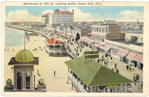 Boardwalk at 10th St. Looking South, Ocean City, NJ - Carey's Emporium