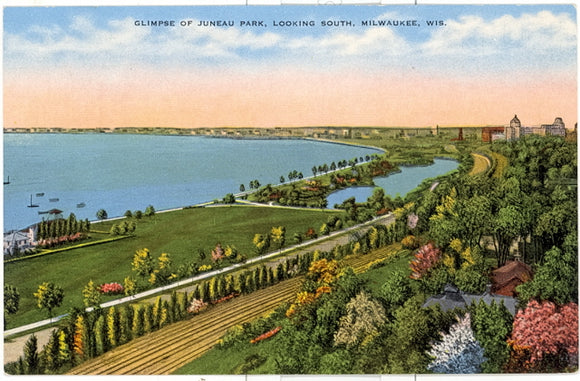 Glimpse of Juneau Park, Looking South, Milwaukee, WI - Carey's Emporium