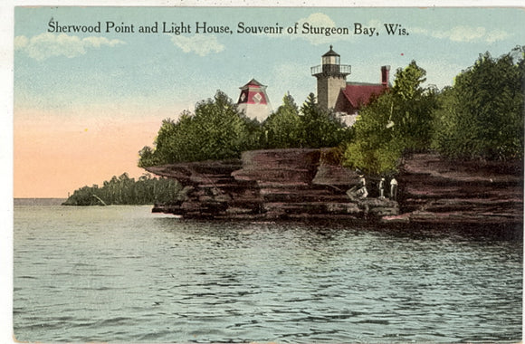Sherwood Point and Light House, Souvenir of Sturgeon Bay, WI - Carey's Emporium