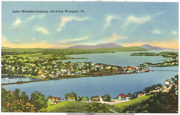 Lake Memphremagog, showing Newport, VT - Carey's Emporium