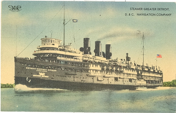 Steamer Greater Detroit, D. and C. Navigation Company, Detroit, MI - Carey's Emporium
