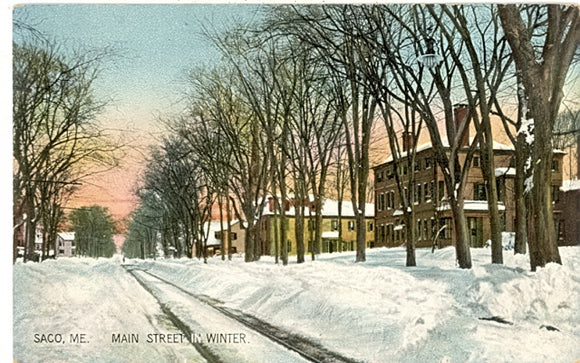 Main Street in Winter, Saco, ME - Carey's Emporium