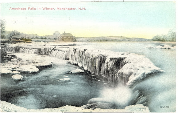Amoskeag Falls in Winter, Manchester, NH - Carey's Emporium