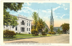 Kellogg-Hubbard Library and Cong. Church, Montpelier, VT - Carey's Emporium