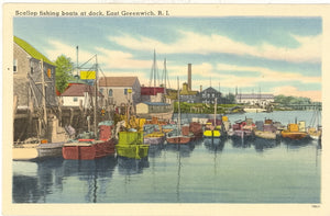 Scallop Fishing Boats at Dock, East Greenwich, RI - Carey's Emporium