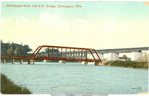 Sheboygan River and R. R. Bridge, Sheboygan, WI - Carey's Emporium