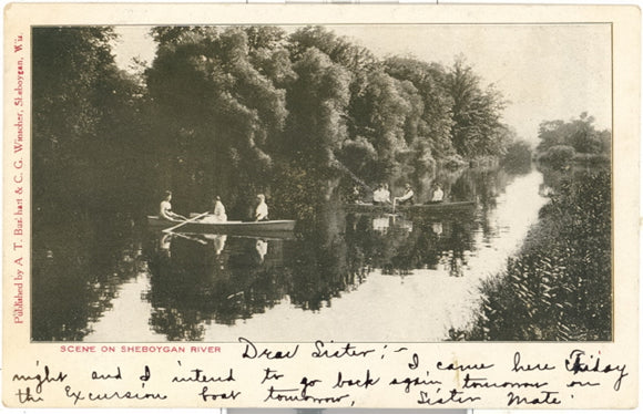 Scene on Sheboygan River, Sheboygan, WI - Carey's Emporium