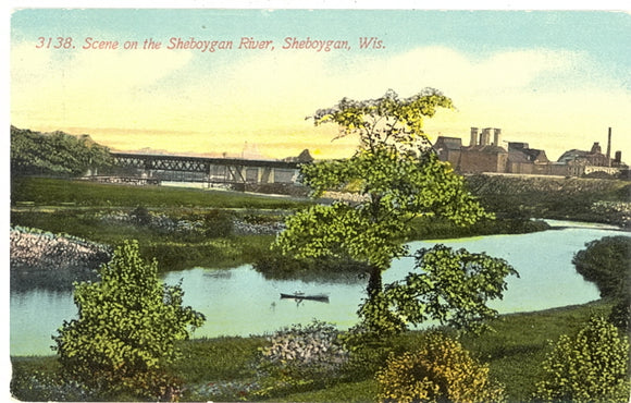 Scene on the Sheboygan River, Sheboygan, WI - Carey's Emporium