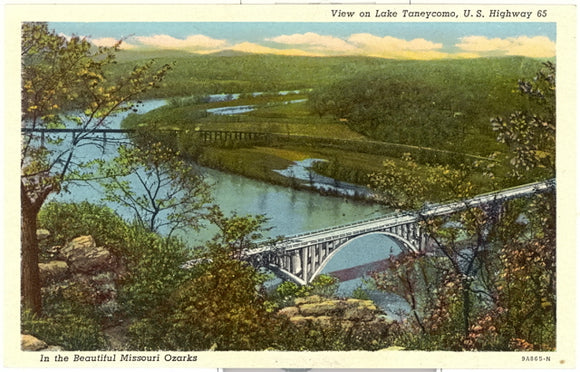 View on Lake Taneycomo, U.S. Highway 65, In the Beautiful Missouri Ozarks, MO - Carey's Emporium