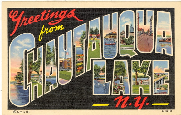 Greetings from Chautauqua Lake, NY Large Letter - Carey's Emporium