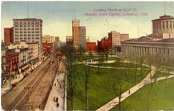 Looking North on High St., showing State Capitol, Columbus, OH - Carey's Emporium