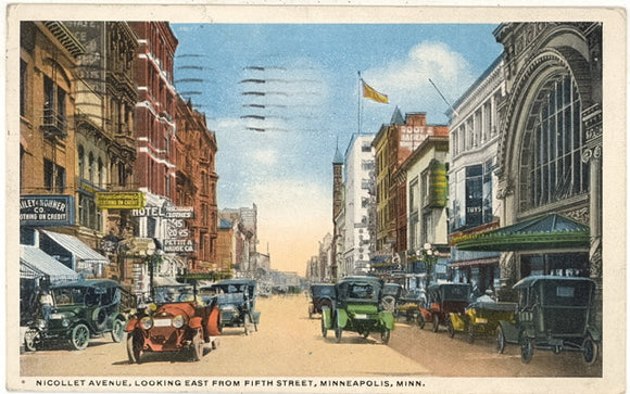 Nicollet Avenue, Looking East from Fifth Street, Minneapolis, MN - Carey's Emporium