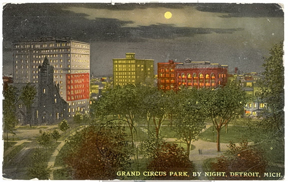 Grand Circus Park, by Night, Detroit, MI - Carey's Emporium