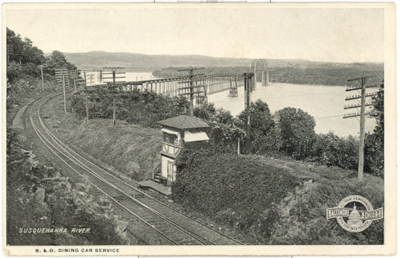Susquehanna River, B. and O. Dining Car Service, PA - Carey's Emporium