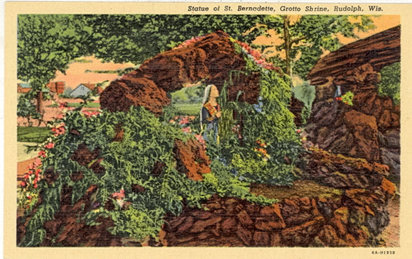 Statue of St. Bernadette, Grotto Shrine, Rudolph, WI - Carey's Emporium