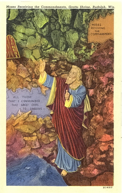 Moses Receiving the Commandments, Grotto Shrine, Rudolph, WI - Carey's Emporium