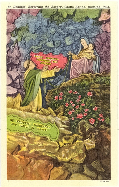 St. Dominic Receiving the Rosary, Grotto Shrine, Rudolph, WI - Carey's Emporium