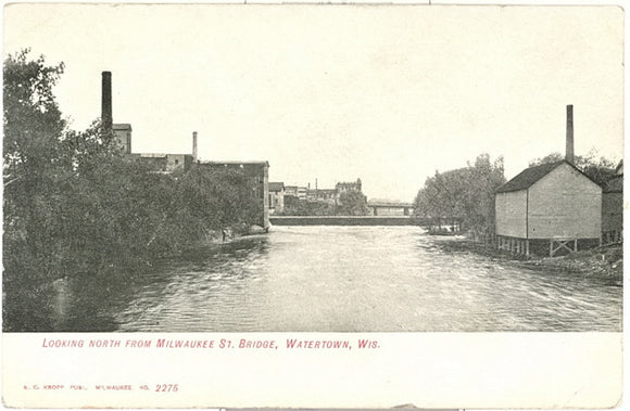 Looking North From Milwaukee St. Bridge, Watertown, WI - Carey's Emporium