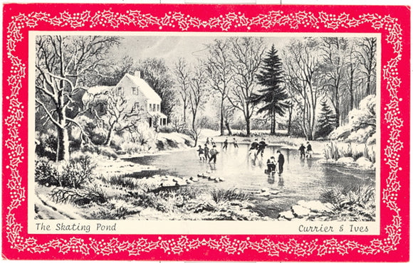 Seasons Greetings, Currier and Ives, The Skating Pond - Carey's Emporium