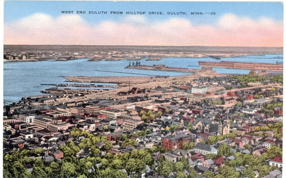 West End Duluth from Hilltop Drive, Duluth, MN - Carey's Emporium