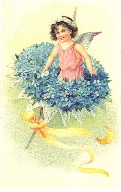 Little Girl Angel In A Wreath - Carey's Emporium