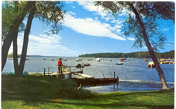 The Beautiful Water Front and Boat Harbor, Green Lake, WI - Carey's Emporium