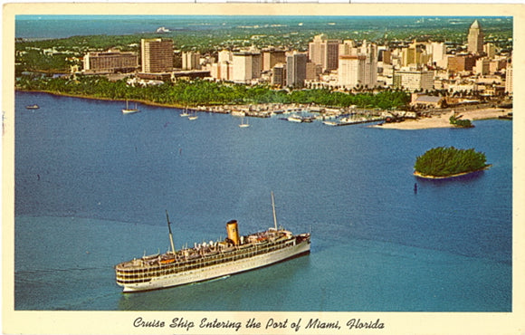 Cruise Ship Entering the Port of Miami, FL - Carey's Emporium