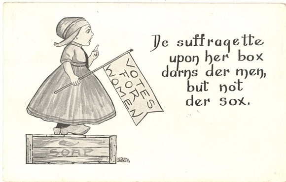 De Suffragette Upon Her Box Darns Der Men, But Not Der Sox - Carey's Emporium