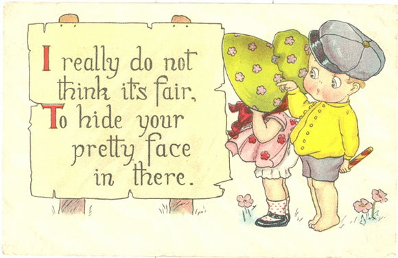 I Really Do Not Think It's Fair, To Hide Your Pretty Face In There - Carey's Emporium