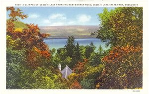 A Glimpse of Devil's Lake from the New Warner Road, Devil's Lake State Park - Carey's Emporium