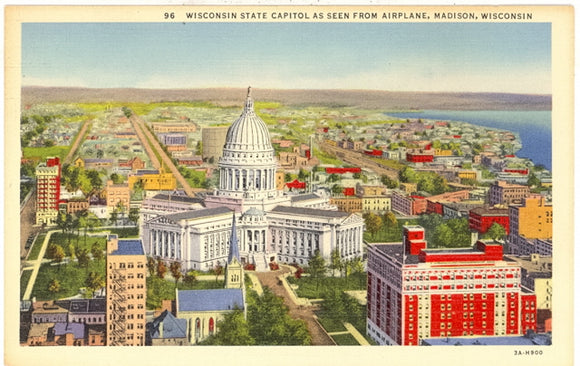 Wisconsin State Capitol as Seen From Airplane, Madison, WI - Carey's Emporium