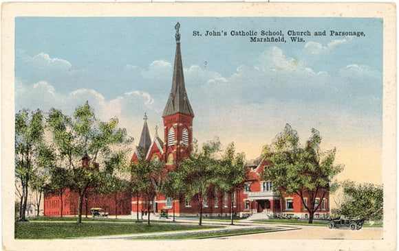 St. John's Catholic School, Church and Parsonage, Marshfield, WI - Carey's Emporium