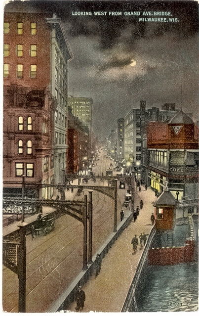 Looking West From Grand Ave. Bridge, Milwaukee, WI - Carey's Emporium