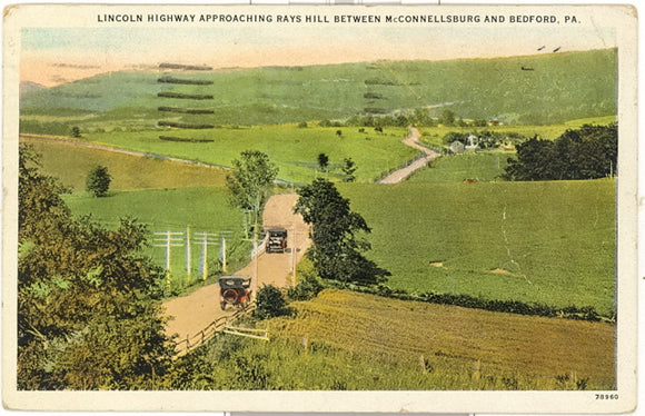 Lincoln Highway Approaching Rays Hill Between McConnellsburg and Bedford, PA - Carey's Emporium