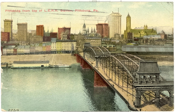 Pittsburgh from top of L. E. R. R. Station, Pittsburgh, PA - Carey's Emporium