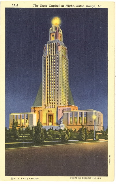 The State Capitol at Night, Baton Rouge, LA - Carey's Emporium